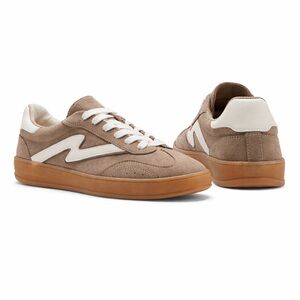 Madden Girl Taupe Suede Sneakers with White Accents